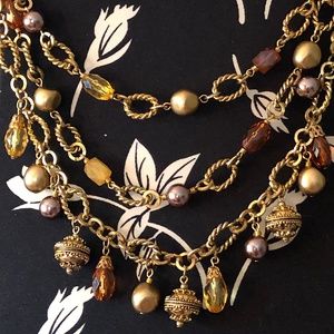 Gold Toned 3-Tiered Necklace